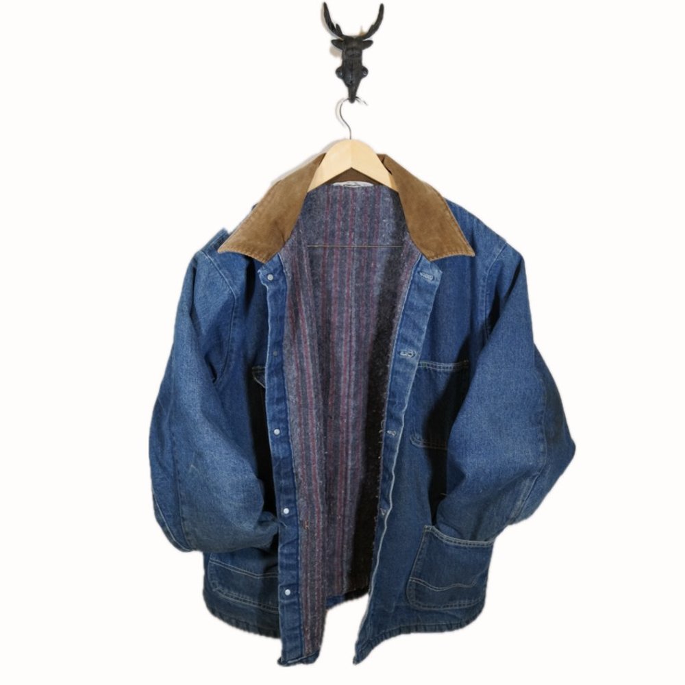Rare vintage KEY IMPERIAL Blanket Lined Denim Jean Jacket 90s